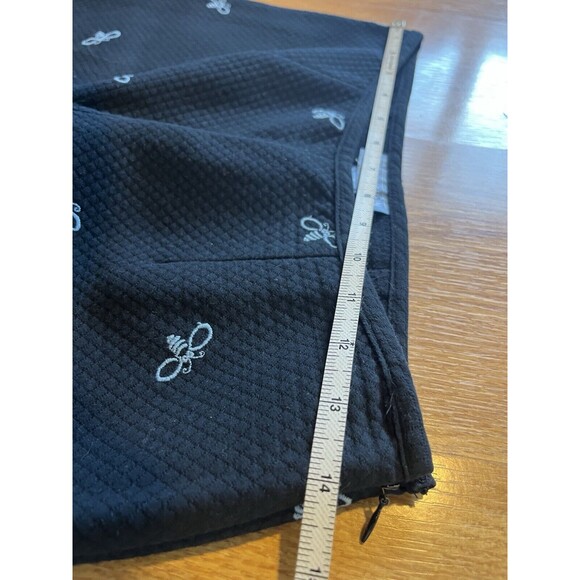 J McLaughlin Navy Blue Bee Print Textured Trousers Size 6 - Picture 5 of 7